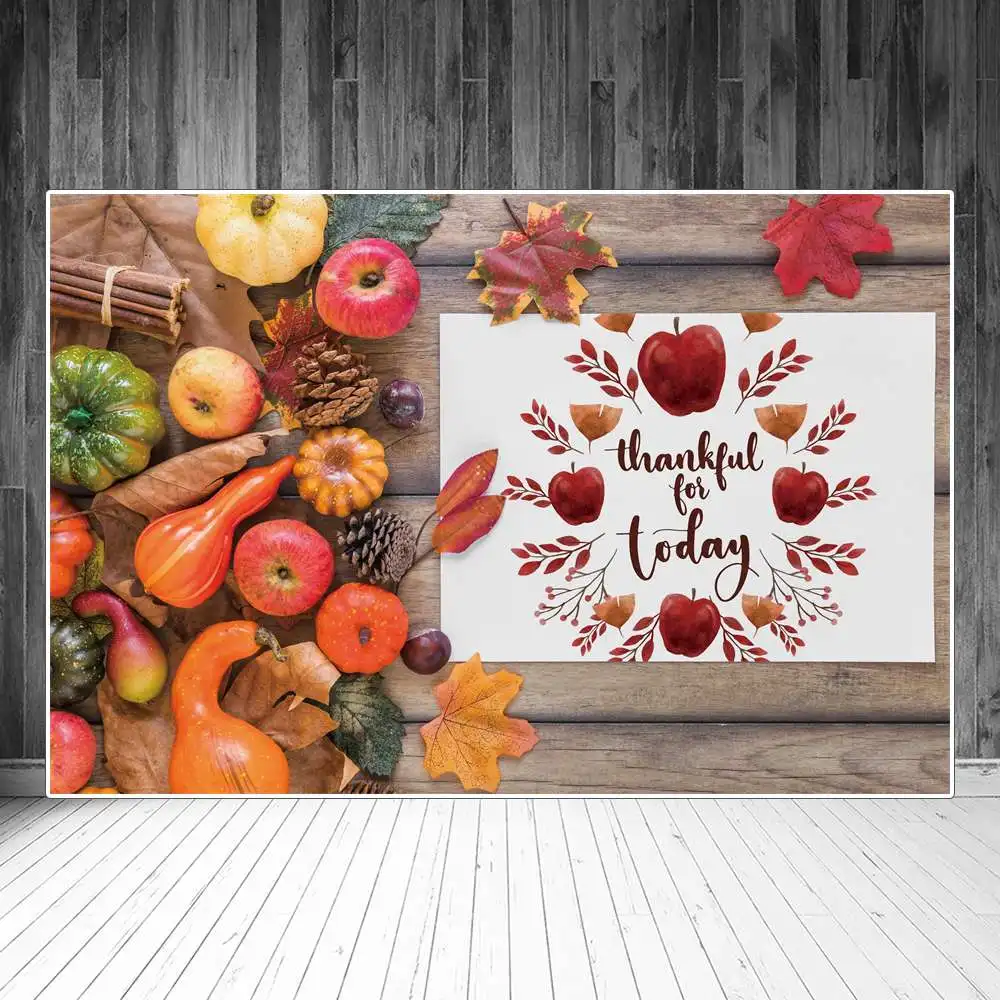 

Thanks Giving Day Backdrops Photography Party Decoration Autumn Fruit Pumpkin Custom Kid Photocall Photo Backgrounds Accessories