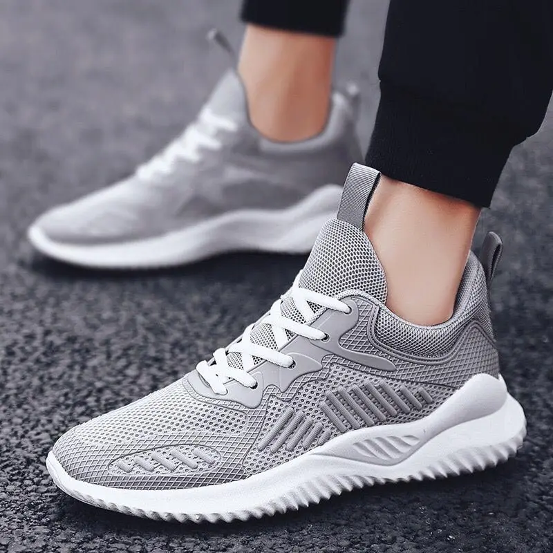 

Мужские кроссовки на шнуровке для бега, спортивные белые кроссовки унисекс, модные сетчатые кроссовки на плоской подошве для баскетбола, ле...