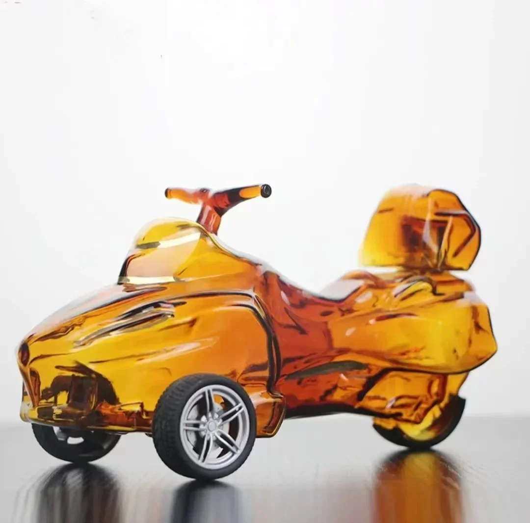 Новинка 500 мл дизайн в форме мотоцикла бессвинцовый стеклянный графин для виски