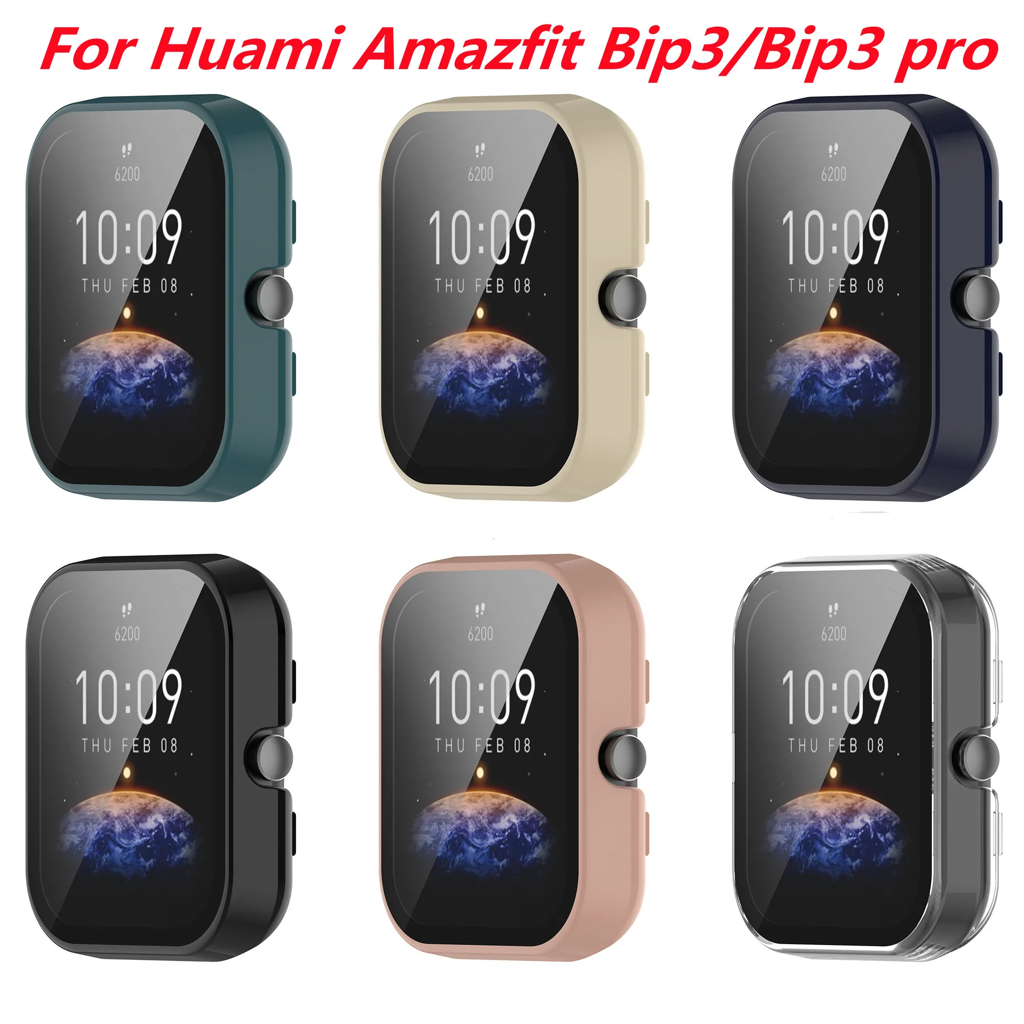 

Стальная пленка + поликарбонатный чехол для часов Huami, чехол для часов Amazfit Bip3/Bip3 pro, Защитная пленка для экрана Huami Watch, серия Amazfit Bip3