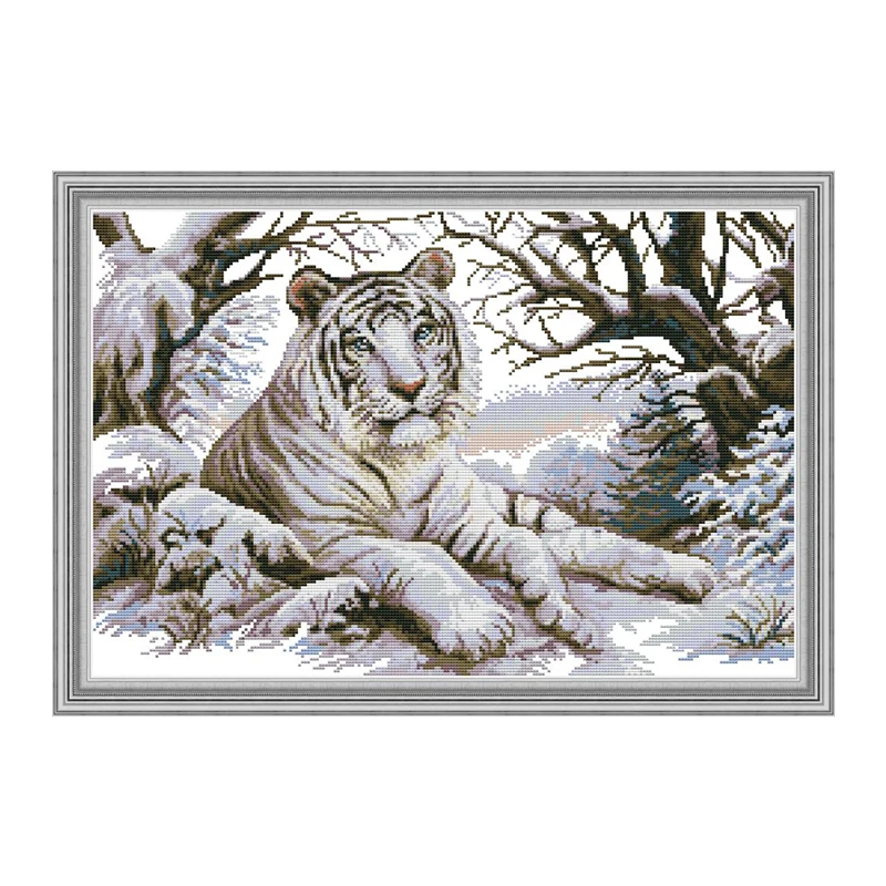 

Joy Sunday Tiger Cross Stitch Patterns 14CT 11CT Aida Fabric for Embroidery Kit DMC DIY Crafts for Needlework Printed on Canvas
