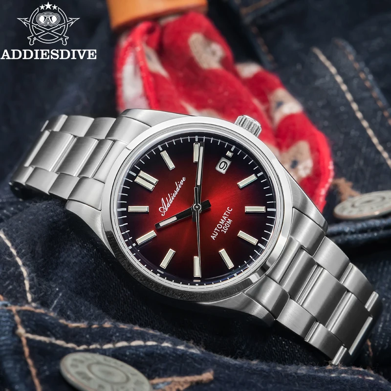 Часы ADDIESDIVE новинка AD2071 лучший бренд саппир зеленый градиентный циферблат