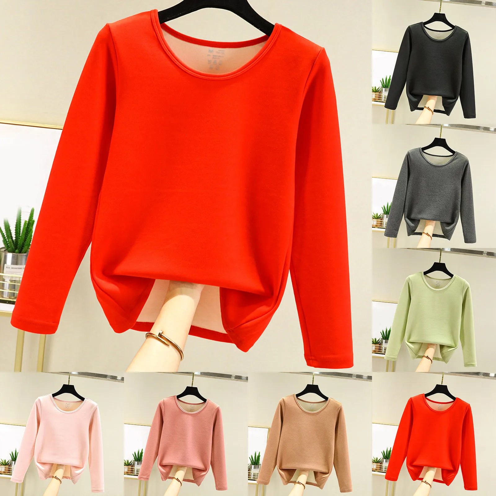 

Женская бархатная теплая блузка с круглым вырезом, свободные рубашки с длинными рукавами, Женский однотонный Повседневный пуловер, блузка на осень и зиму