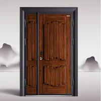 European Grand Design Modern Cast Aluminum Door Modern Entry Exterior Security Steel Door Exterior Door Entrance Door