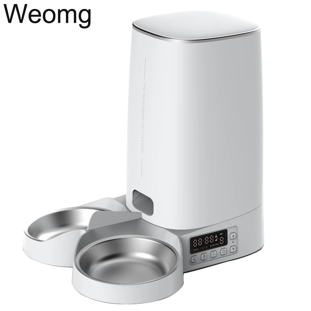 

4L WiFi Button Automatic Pet Feeder Cat Food Dispenser Stainless Steel Bowl Smart Auto Dog Feeder For Cats Dogs Pet Dry Food