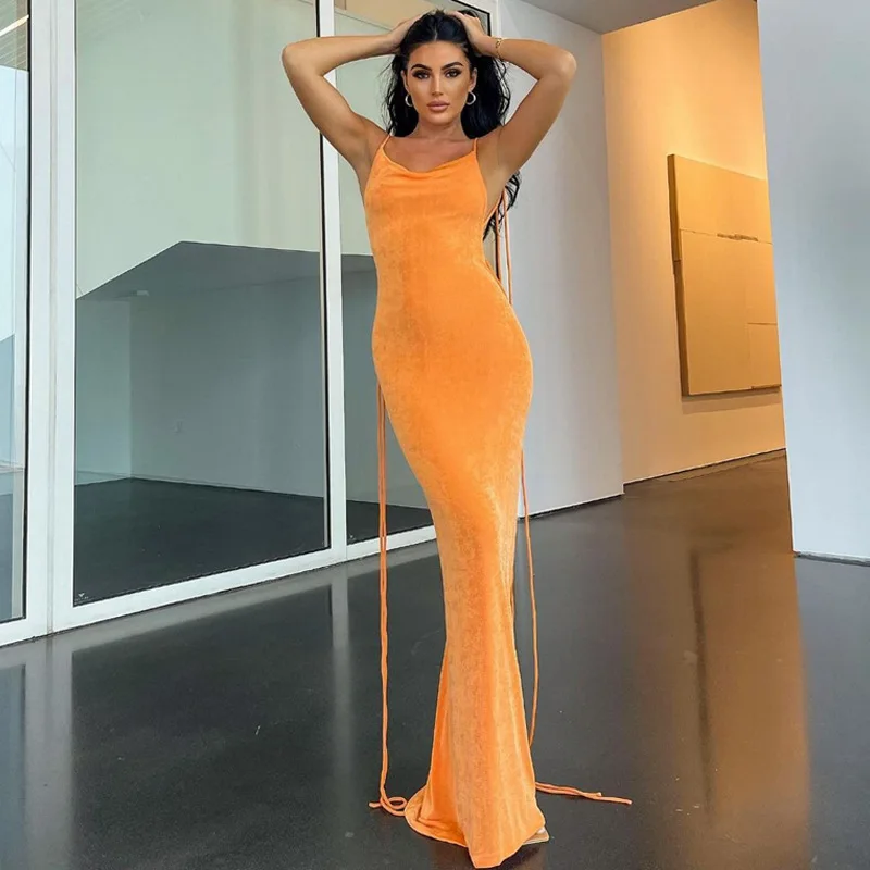 Backless Maxi Dress Elegant Party Dresses For Women  Luxury Chic Woman Long Evening Dresses Wedding Cocktail