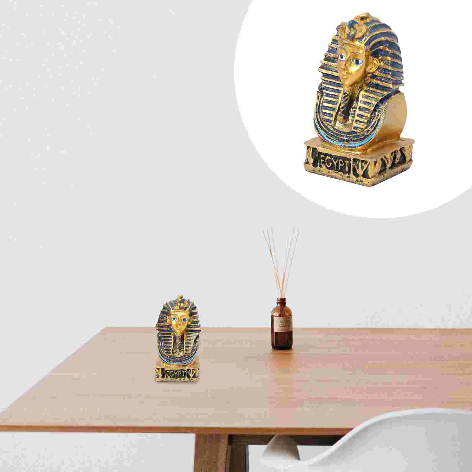 

Egyptian Ornament Tutankhamen Decors Dining Table Decorations Crafts Small King Figurines Statue