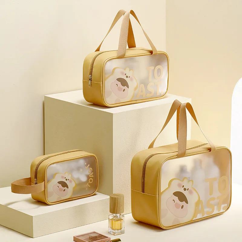 

Portable Travel Cosmetic Bag Waterproof PU Makeup Bag Large Capacity Makeup Brushes Bag Women Toiletries Organizer Toiletry Kits