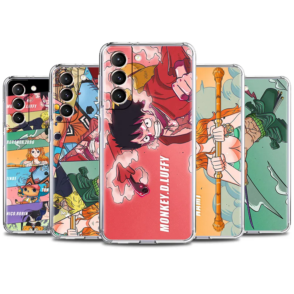 

Japanese Anime Luffy Case For Samsung Galaxy S22 ultra S21+ S20FE S10 Lite S10e S9 S8 Plus s7 edge S30 Luxury Soft Phone Cover