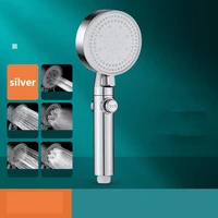 5 modes water saving shower head black adjustable high pressure shower one key stop water massage shower shower headfor bathroom