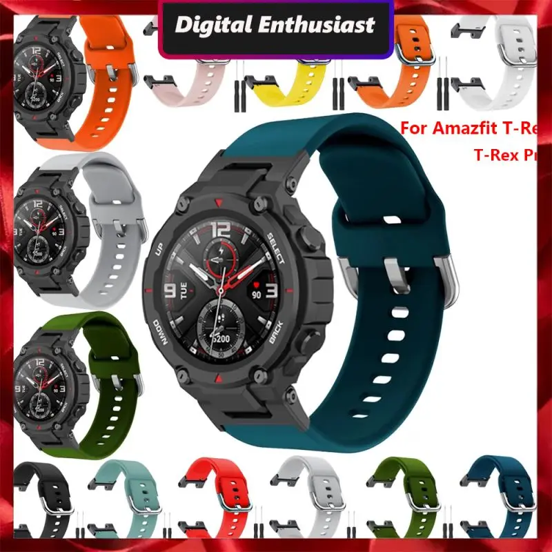 

Smart Watch Silicone Strap Multicolour Watch Accessories Watchband Sports Band Replaceable Strap For Huami Amazfit T-rex Strap