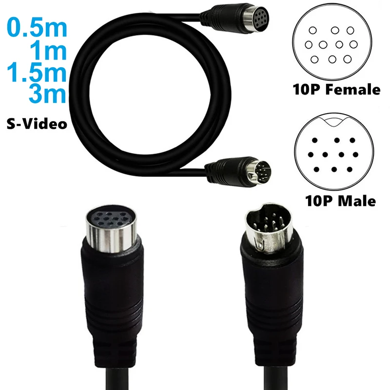 s-video mini din cable 10 pin connector male to female 10 pin mini din cable Adapter for Audio vedio equipment images - 6