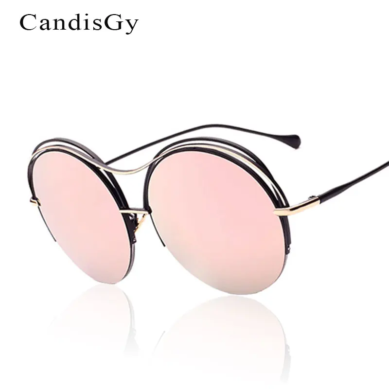 

2023 New Big Famous Fashion Round Sunglasses Women Brand Designer Lady Female Sun glasses UV400 Female Metal Frame