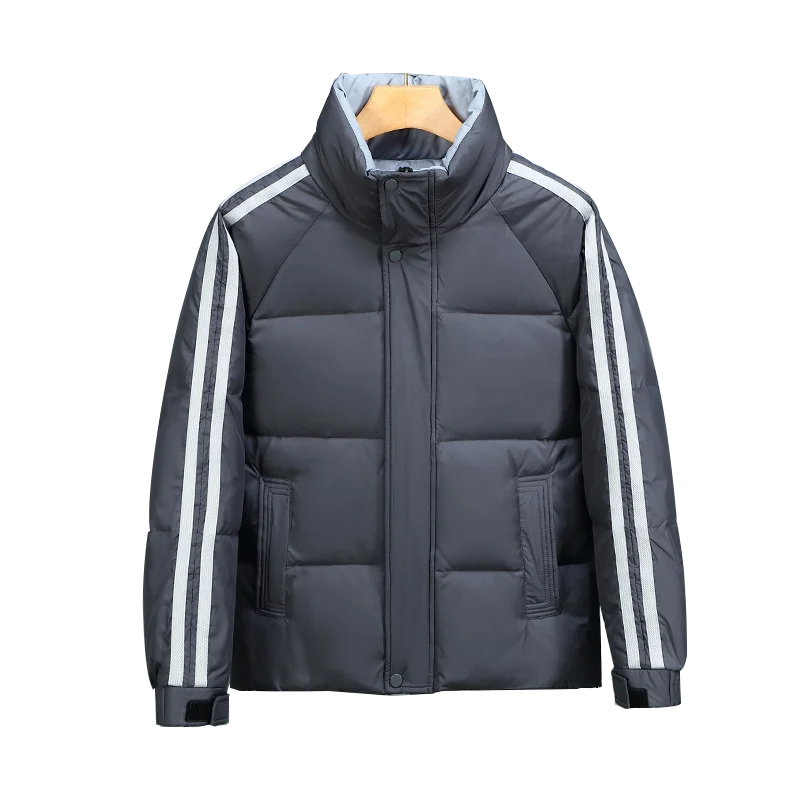 2022 New Thicken White Duck Down Windproof Stand Collar Winter Jacket For Men Green Grey Black Color