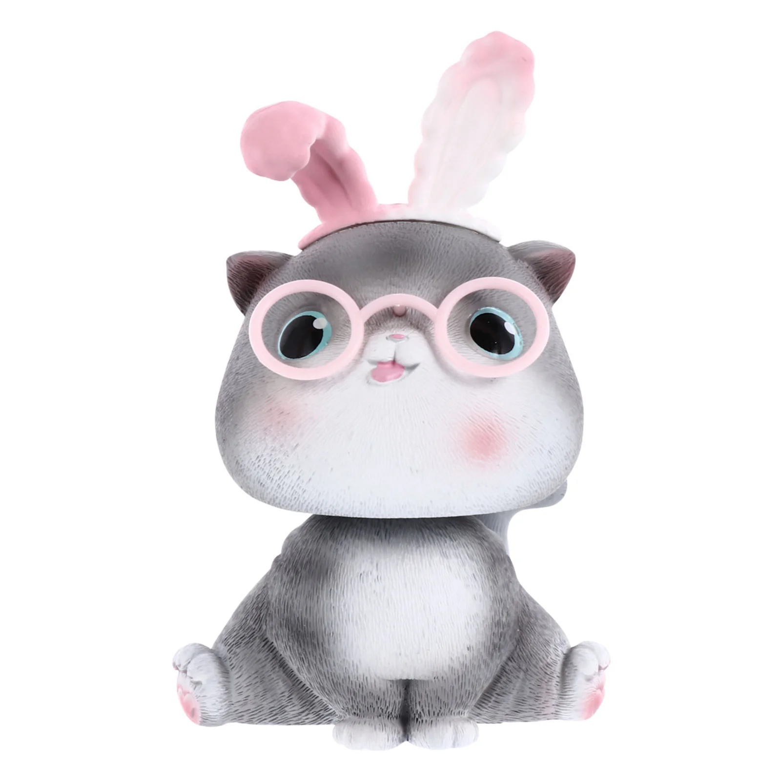 

Head Animal Cat Figures Car Ornamentdecoration Sculpture Resin Figurine Tabletop Bubble Cake Dancing Shakingbobblehead Dashboard