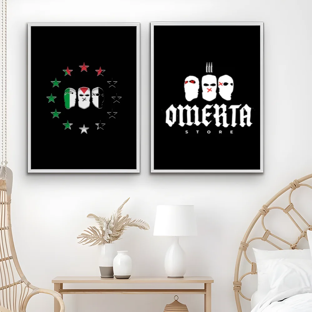 Фото Бренд Omerta Maes 47, черный постер с логотипом, настенный художественный принт, подходит для гостиной, спальни, бара, гостиной, украшения дома, подарок №5