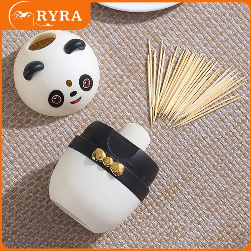 

Storage Box Panda Practical Storage Portable Detachable Household Home Furnishing Toothpick Cute Cartoon Strong Durable Store