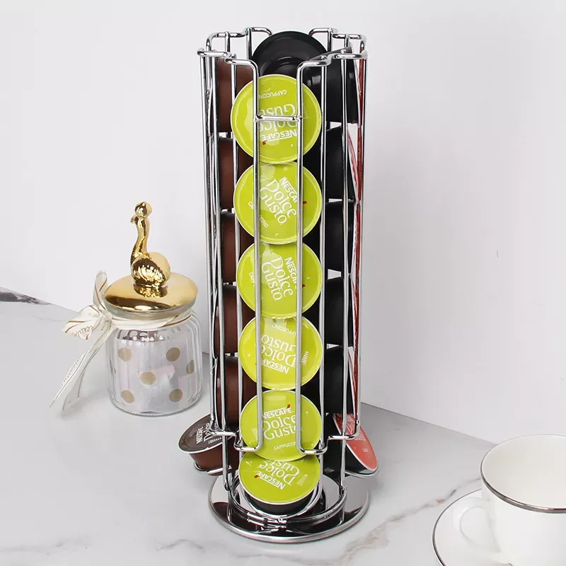 

2022 Holder Iron Chrome Plating Display Capsule Rack Stand Storage Shelves For Dolce Gusto Capsule