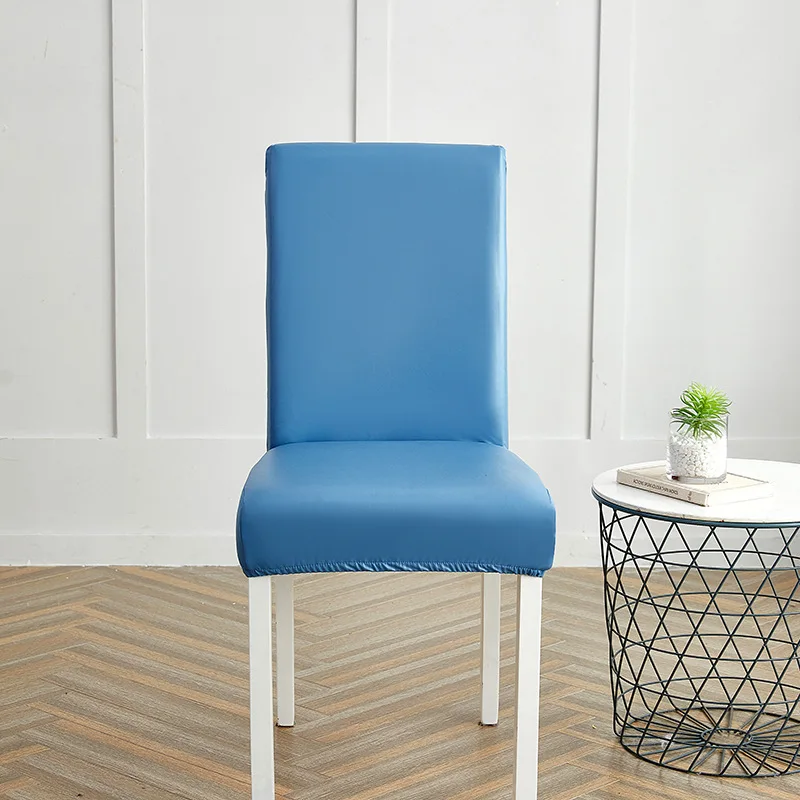 Чехол на стул однотонный простой эластичный кожаный чехол сиденье для