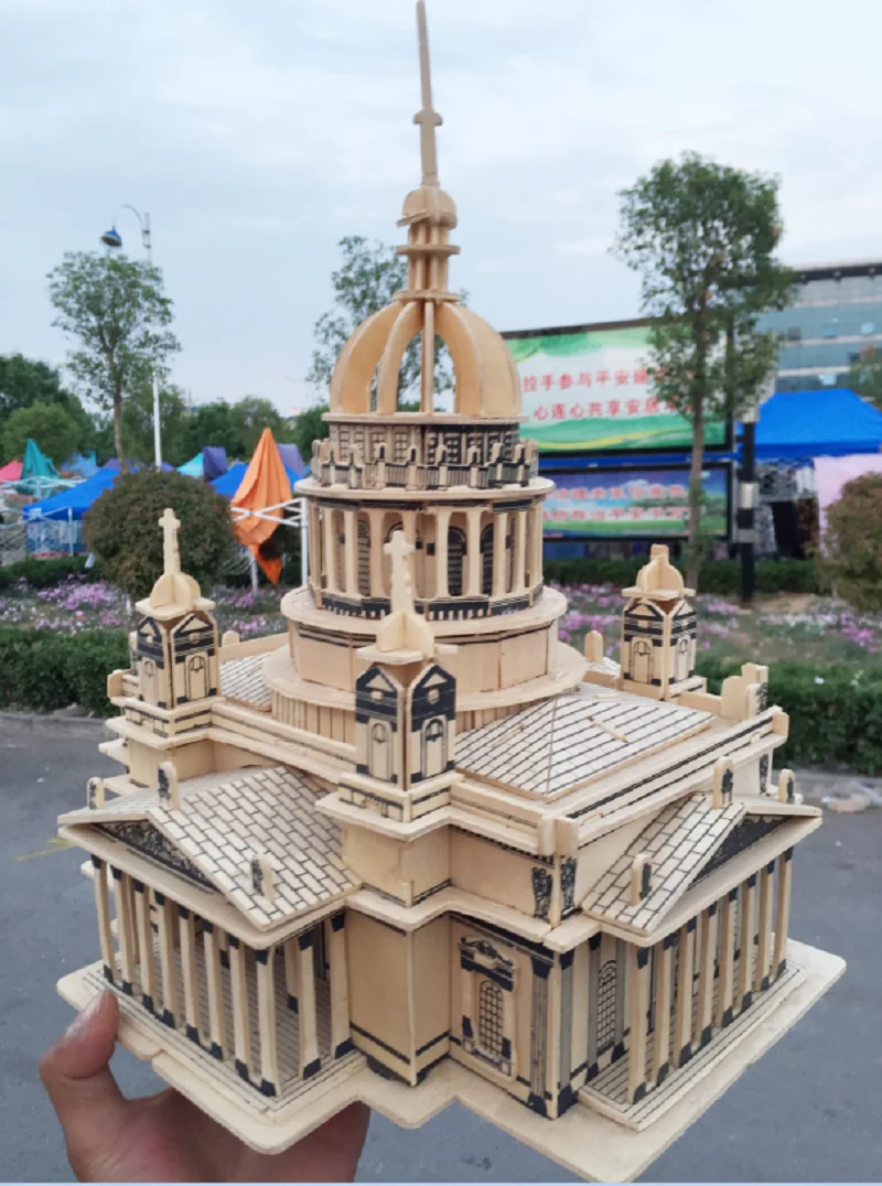 3D деревянная головоломка модель игрушка из дерева сборка Исаакиевский собор Россия деревообработка строительный набор подарок 1 шт.