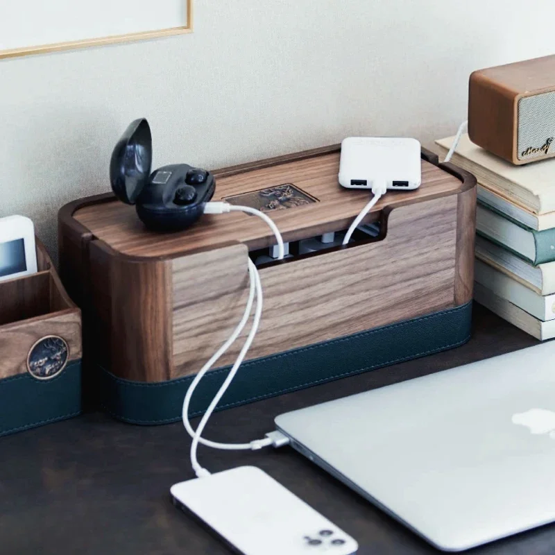 Креативный ящик для хранения кабелей передачи данных в стиле ретро настольный