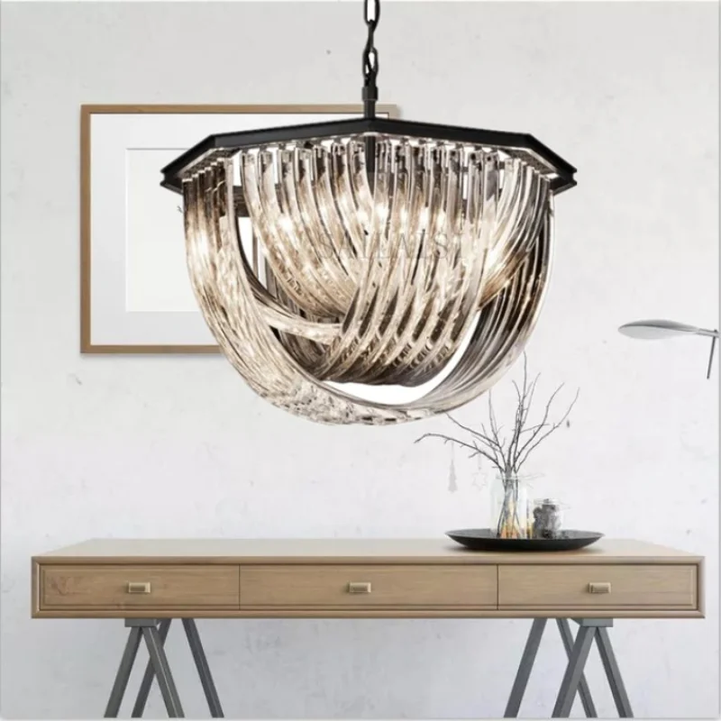 

American Black Metal E14 Led Pendant Lights Retro Loft Adjustable Chain Hanging Lamp Living Room Lustre Lamparas Fixtures