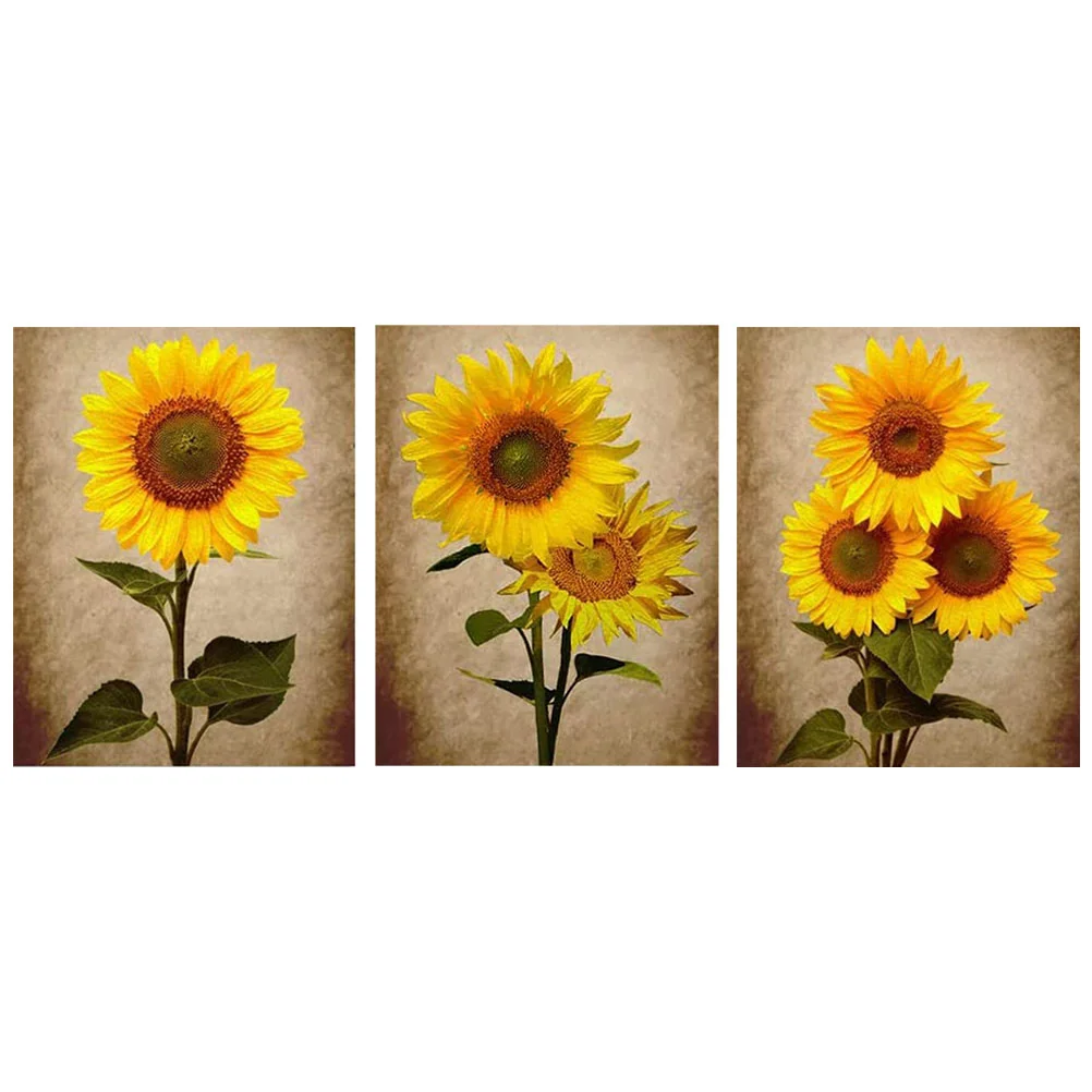 

3Pcs Display Sunflower Decors Bathroom Pictures For Wall Wall Flowers Flower Wall Paintings