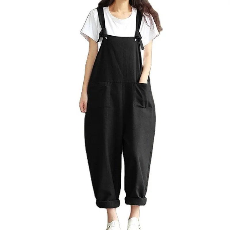 

Sexy Women Jumpsuits Ropa Mujer Playsuit Outfits Cotton Linen Summer Ladies Romper Wide Leg Overalls Woman Clothes Body Suit