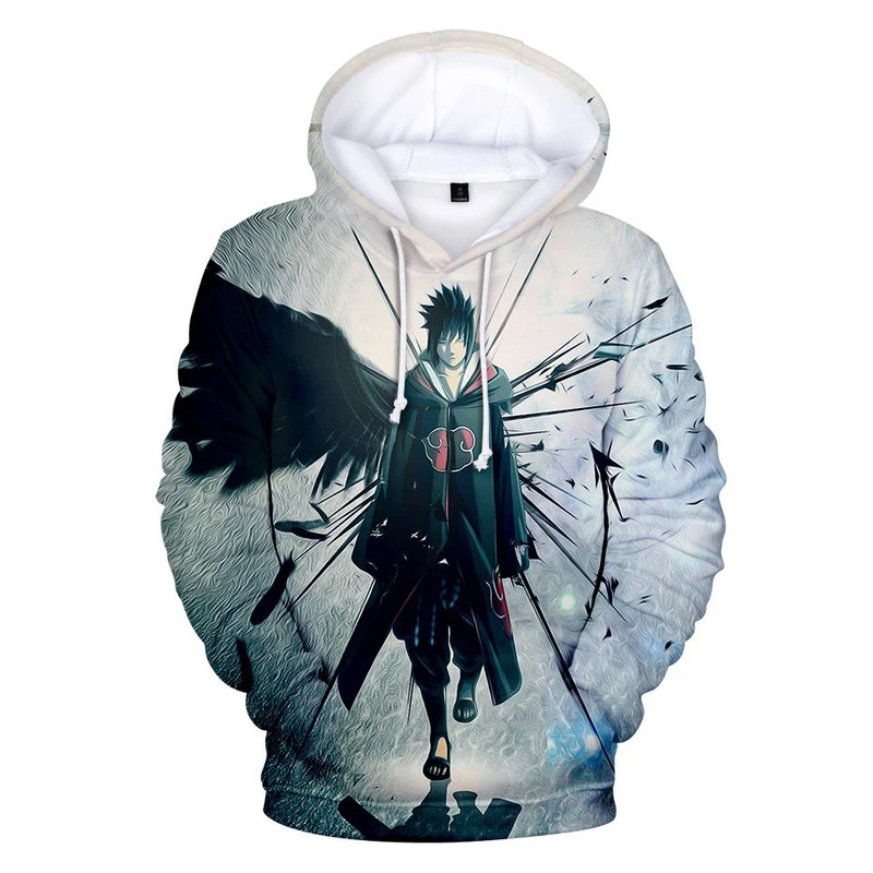 Толстовка с аниме Наруто толстовки пуловер 3D принтом Sasuke Akatsuki Itachi Kakashi фигурки