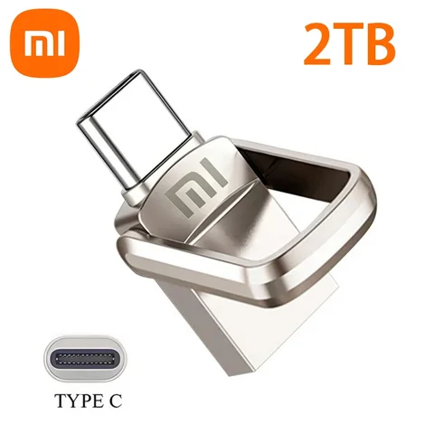 Xiaomi U диск 2 ТБ 1 ТБ Интерфейс USB 3.2 Type-C Металлический флэш-накопитель для мобильного телефона Компьютер Взаимная передача Флэш-накопитель USB-память