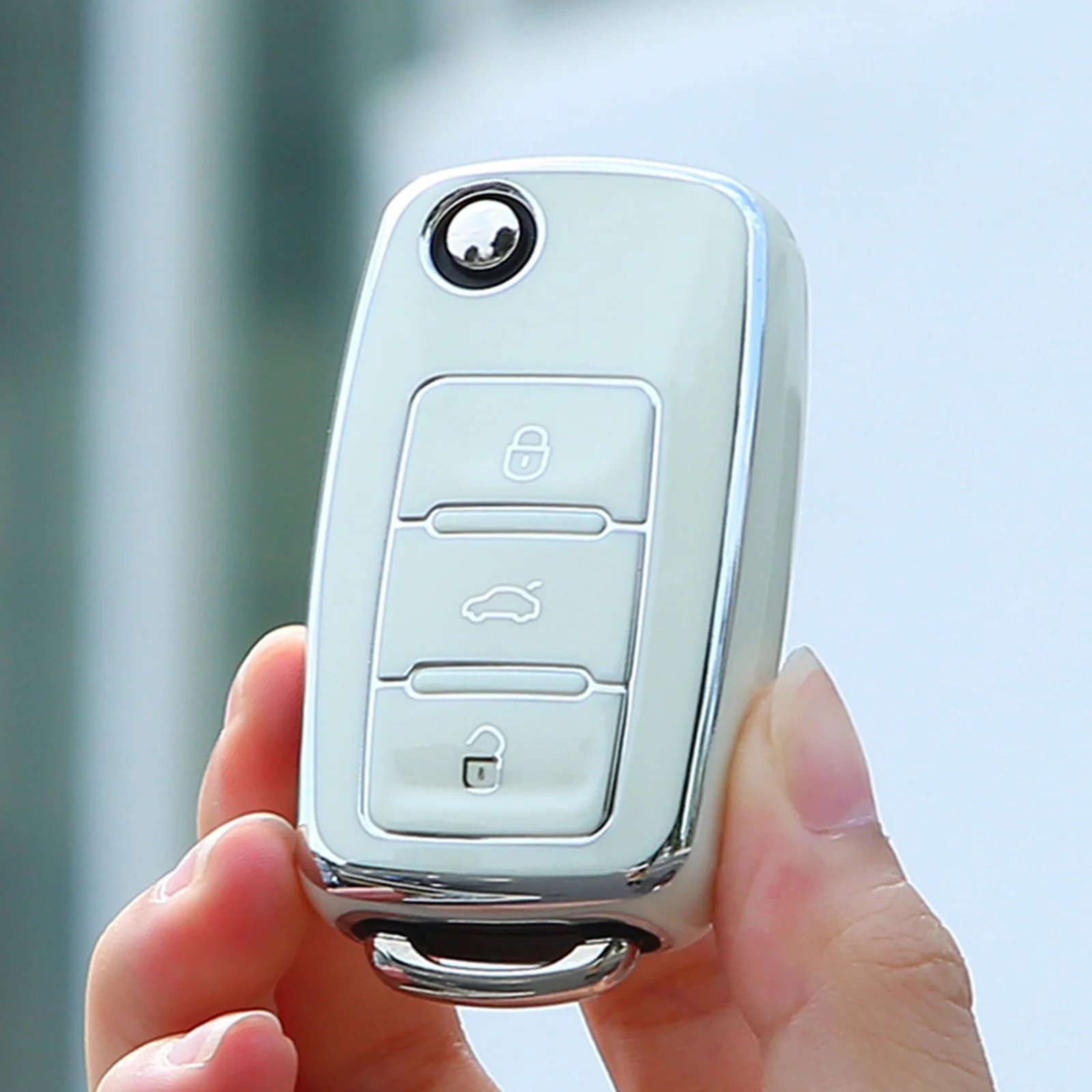 

Car Flip Key Case Cover Shell For VW Volkswagen Polo Golf Passat Beetle Tiguan Skoda Octavia Kodiaq Seat Leon Altea Keyless
