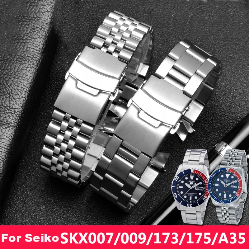 

Ремешок для часов SEIKO SKX007 009 175 173, из нержавеющей стали, 20 мм 22 мм