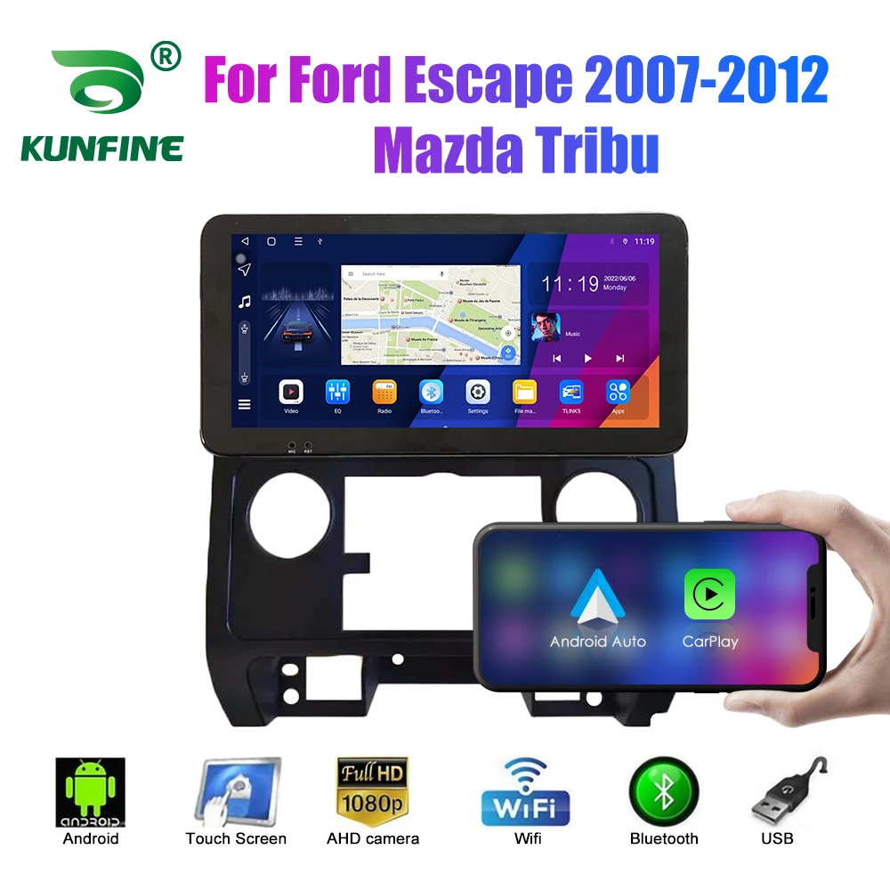 

Автомобильный радиоприемник 10,33 дюйма для Ford Escape 07-12 Mazda Tribe 2Din Android Восьмиядерный автомобильный стерео DVD GPS навигатор плеер QLED экран Carplay