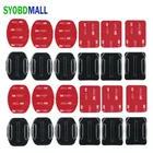 24 шт., плоские изогнутые клейкие крепления для GoPro Hero 8 Black 9 7 5 Base for Xiaomi Yi 4K Mijia SJCAM Action Camera Go Pro