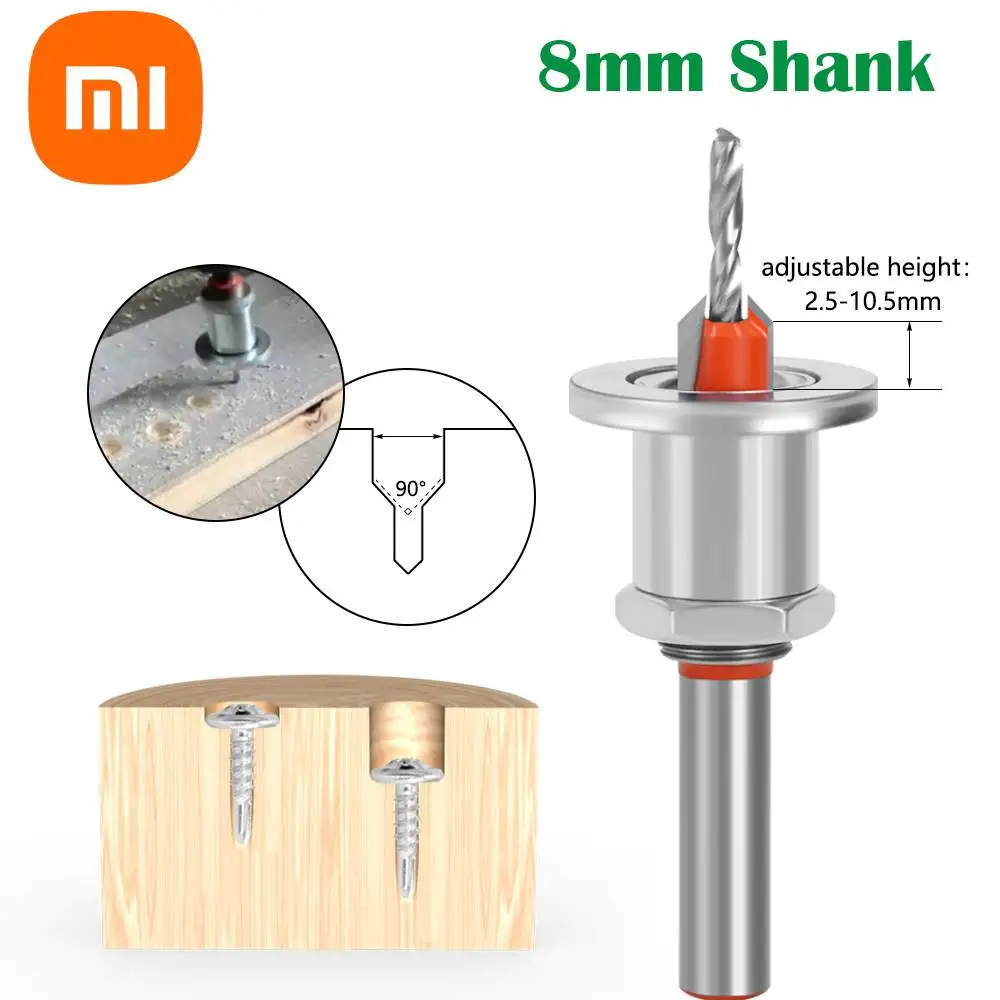 

Xiaomi 5pc 8mm Shank HSS Countersink Woodworking Router Bit Set Milling Cutter Screw Extractor Remon Demolition Hand Tools