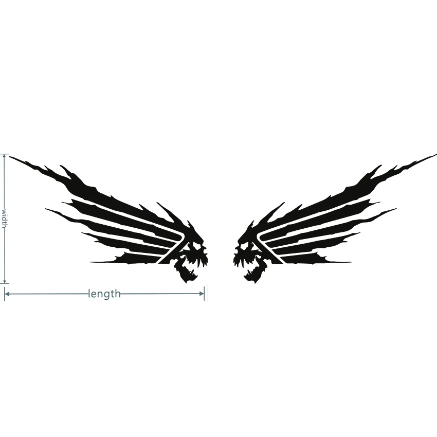

Декоративная наклейка с крыльями, персонализированные наклейки на компьютерный шлем, забавные наклейки на автомобиль, внешние аксессуары, водонепроницаемые