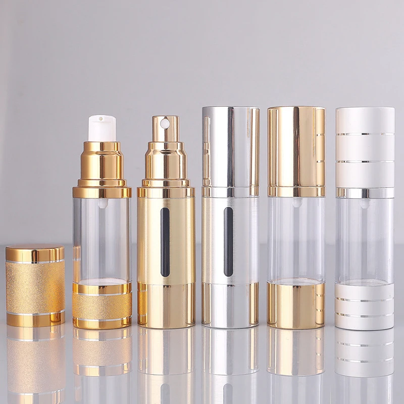 

15ml-50ml Airless Pump Bottle Perfume Sprayer Mist Atomizer Gold Pump High Quality Spray Bottle Lotion Pump Bottle Container