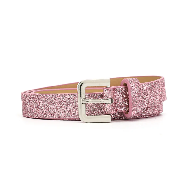 

Модный Блестящий PU женский ремень с пряжкой с язычком декоративные джинсы студенческий Молодежный универсальный ремень для платья для жен...