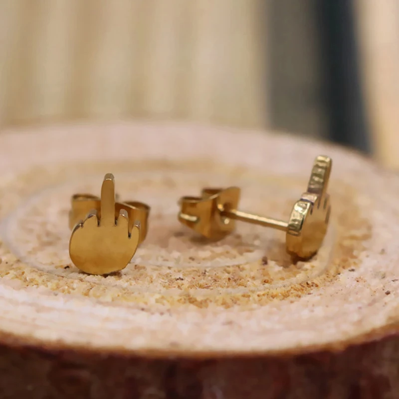 Серьги в виде средних пальцев для мужчин и женщин ювелирные украшения из