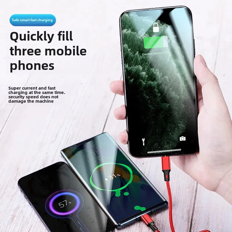 Нейлоновый плетеный кабель для передачи данных от одного до трех Дракона подарок