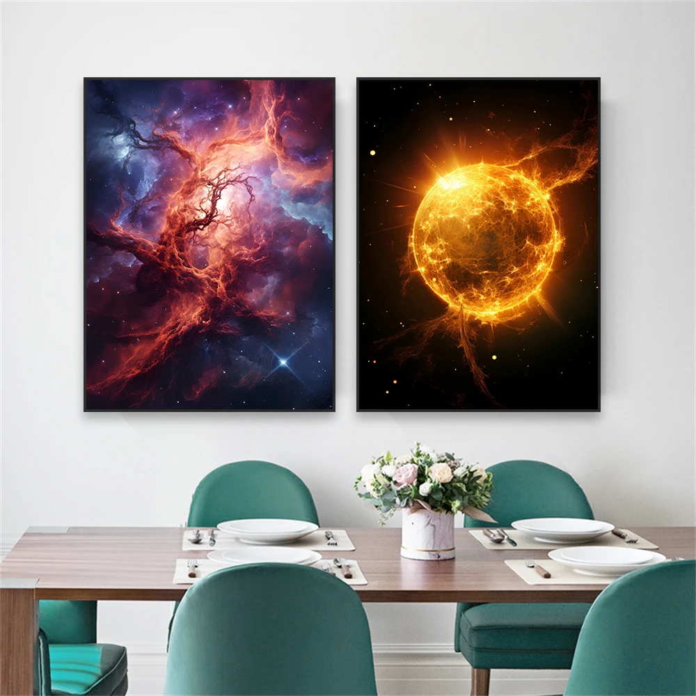 Художественный астрономический постер-Декор Вселенная Андромеда галактика