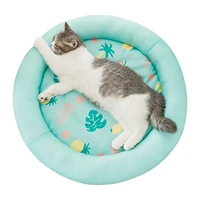 summer cooling cats bed soft ice pet pad cushion round breathable mat with waterproof cover and bottom for cats dogs