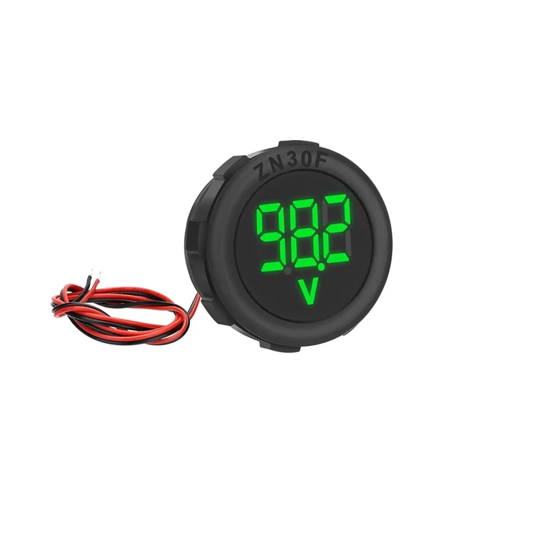 

4-100 В постоянного тока, светодиодный цифровой дисплей, круглый двухпроводной вольтметр, цифровой вольтметр постоянного тока, головной дисплей, защита от обратного подключения