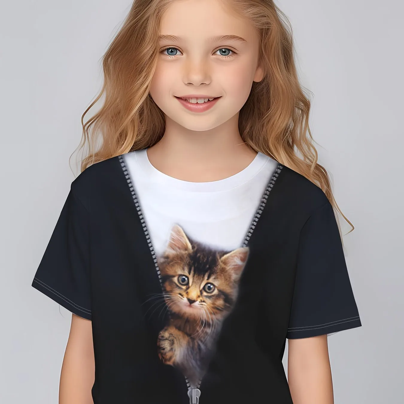 Креативные футболки с графическим принтом кота и медведя удобная футболка