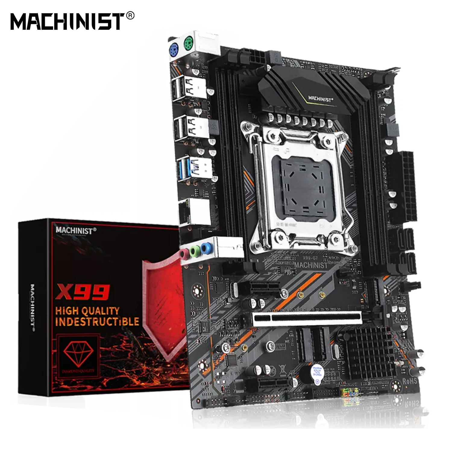 MACHINIST-placa base X99 LGA 2011-3, compatible con Xeon E5 2666 2696 2678 V3 CPU DDR3 ECC RAM M.2 NVME, cuatro canales, USB 3,0 X99-G7