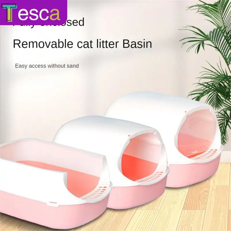 

Clean Basin Closed Sandbox With Spoon Anti Flip Over Pet Litter Box Front Lift Cover Pet Bedpan Toilet Pets Supplies Odor Proof