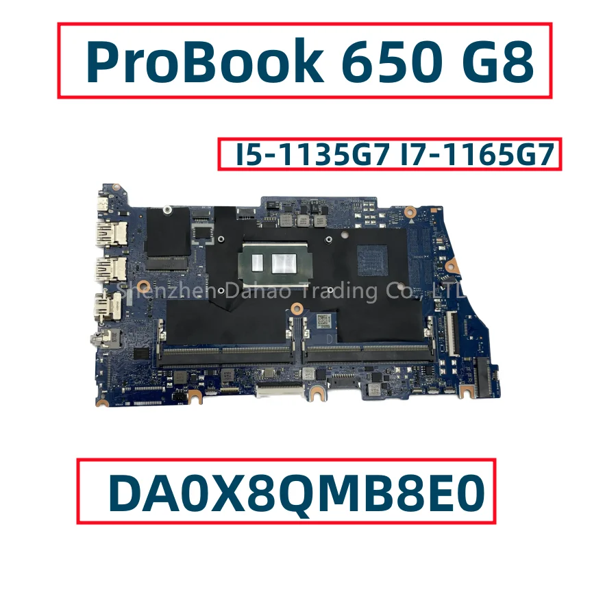 

Материнская плата для ноутбука HP ProBook 650 G8 DA0X8QMB8E0 с процессором Intel CoRe I5-1135G7 I7-1165G 7 CPU DDR4, полностью протестирована