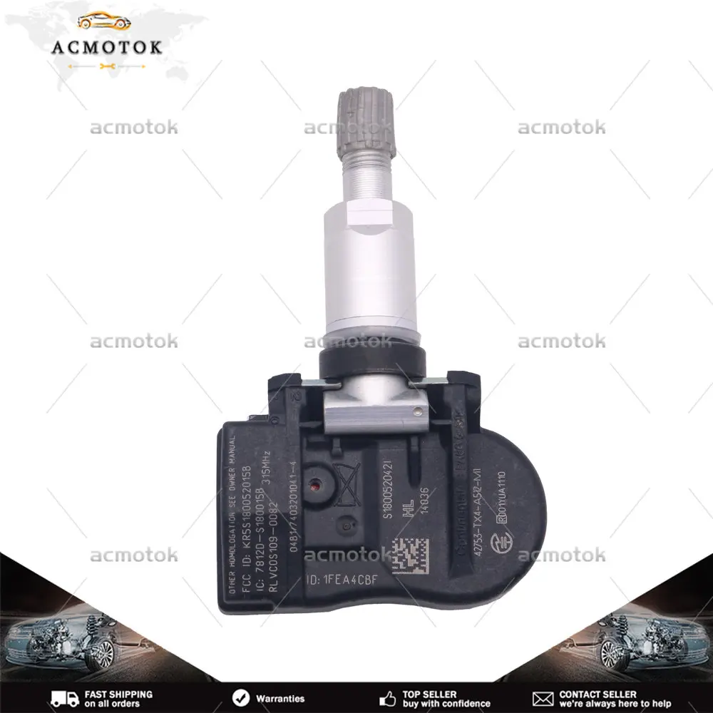 Система контроля давления в шинах 42753-TX4-A512-M1, TPMS Датчик 315 МГц для 2013-06 до 2014 Acura Mdx Acura Rdx Acura Rlx
