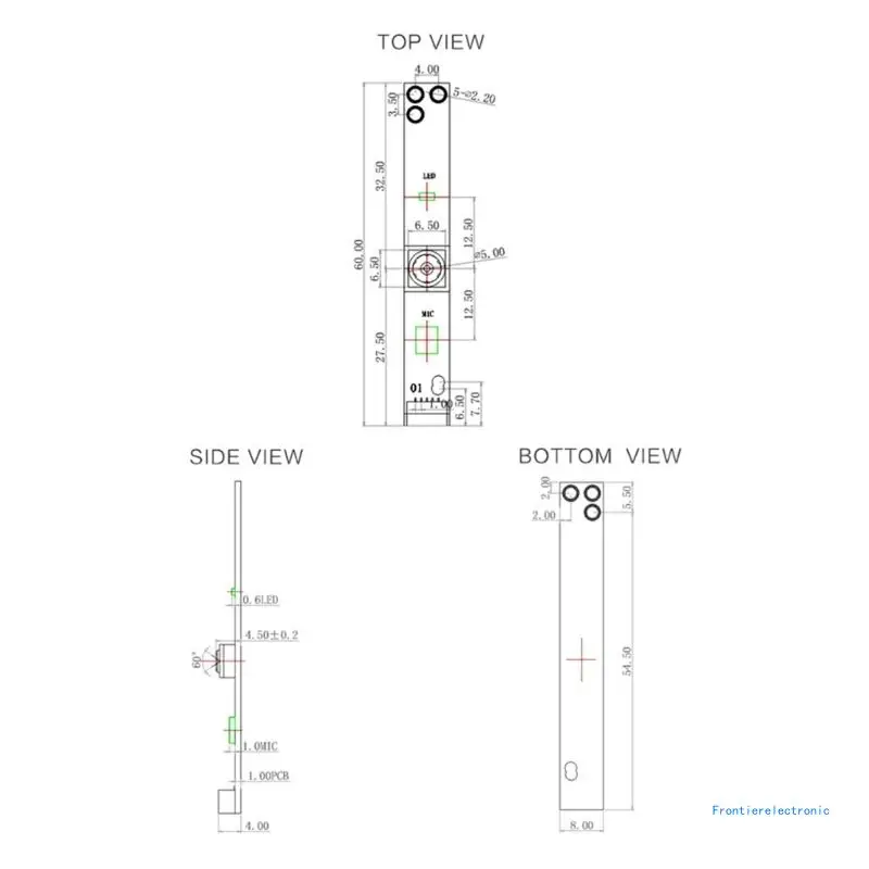 Модуль камеры USB 1600x1200 HM2057 2 МП угол обзора 60° встроенный микрофон для ноутбука