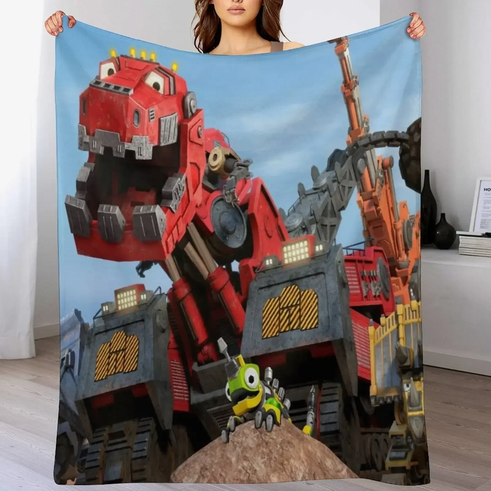 Одеяло с персонажами Dinotrux мягкие клетчатые одеяла на заказ